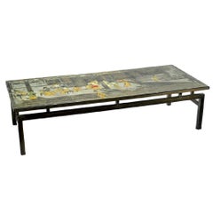 Vintage Etched Brass Laverne Coffee Table