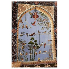 Pale Blue Sky, Rare Hand-Knotted Tabriz Carpet