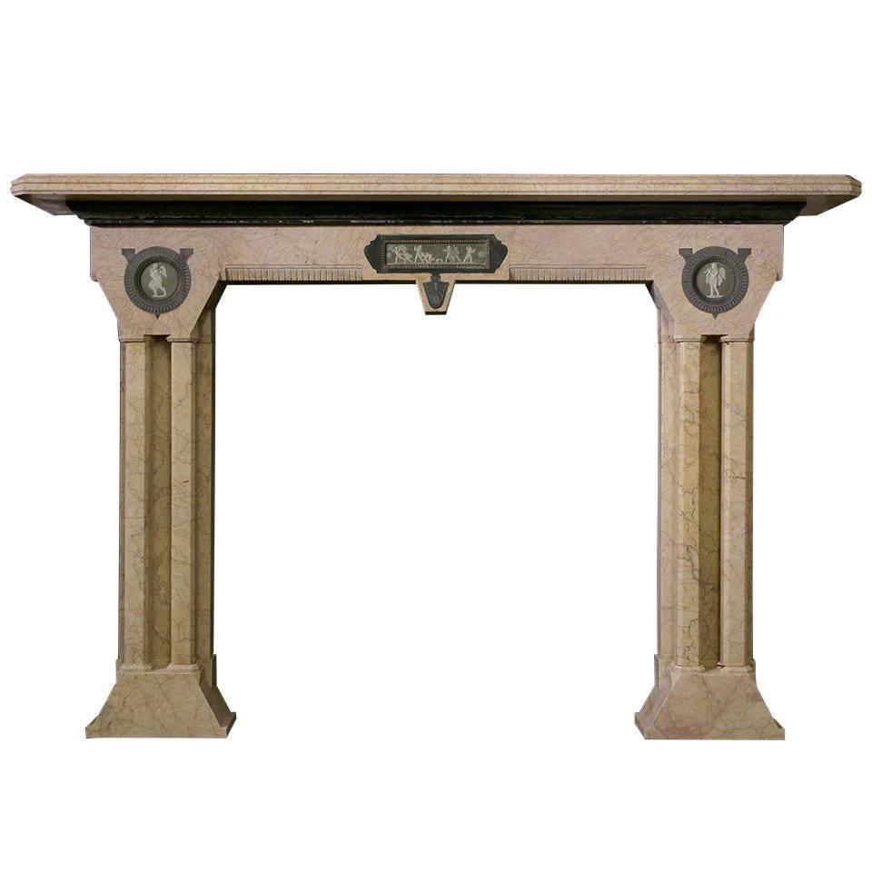19th Century "Aesthetic Movement" Crema Valancia Marble Mantel For Sale