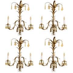 Set of Four Italian Gilt Tole Sconces