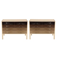 Pair of Raymond Loewy DF-2000 Chests of Drawers in Browns and Grays, circa 1960s