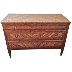 Three-Drawer Inlay Commode, Italy, 19th Century