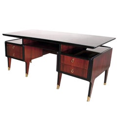 Italian Rosewood Executive Desk by Vittorio Dassi, 1950s