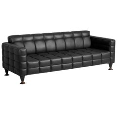 "Hoff" Full Grain Leather Three-Seat Sofa Designed by G. Chigiotti for Driade