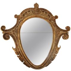 Very Large-Scale Mirror in Carved and Patinated Wood, Italy, 18th Century