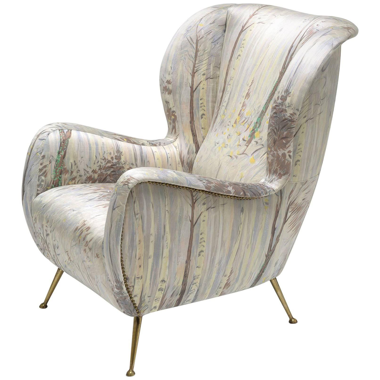 Style of Marco Zanuso, circa 1950s, Armchair Lined in Vintage ISA Tissue For Sale