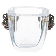 Small Crystal and Sterling Silver Vase, circa 1960
