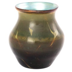 Tiffany Studio Favrile Green Glass Vase