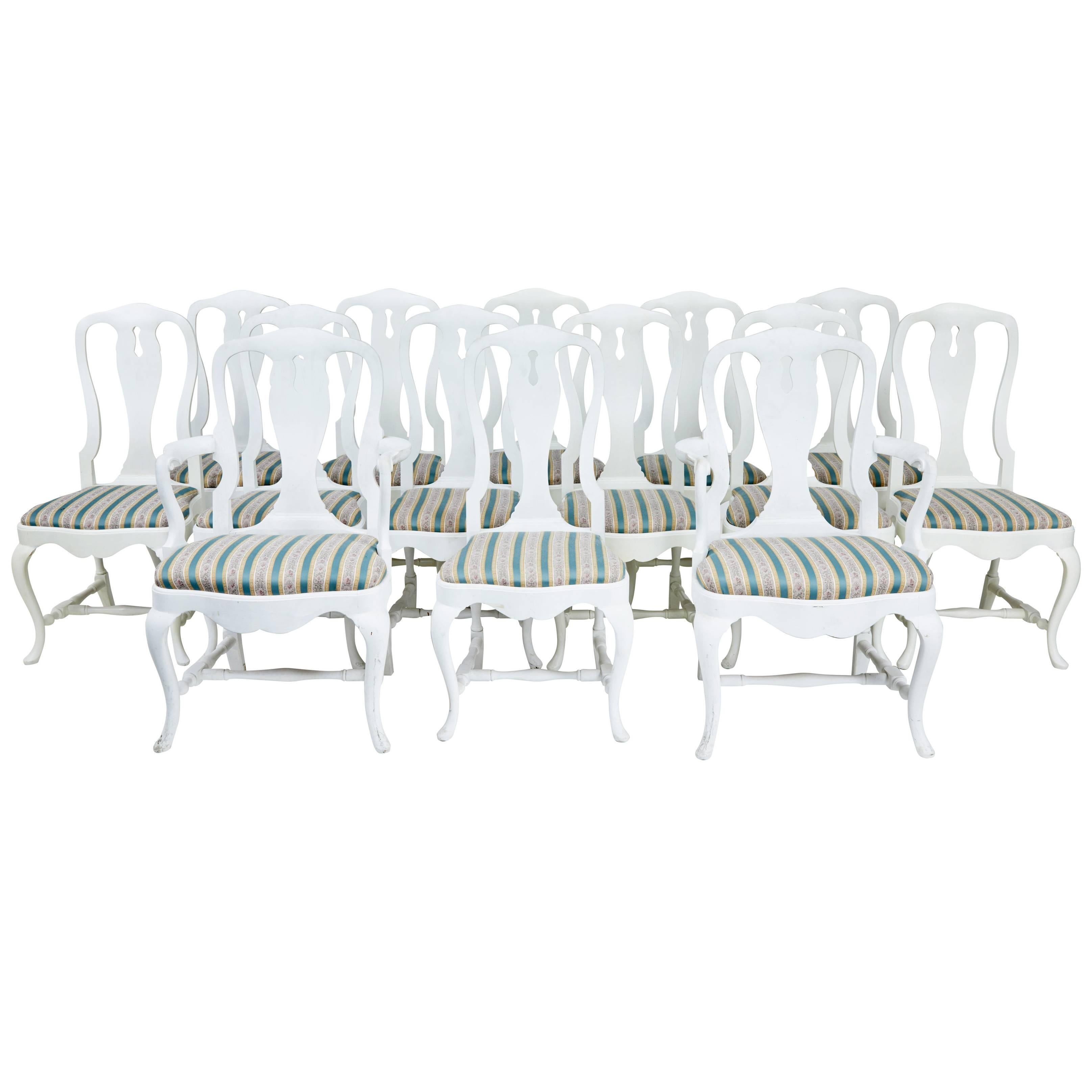 Set of 14 1920s Queen Anne Design Dining Chairs