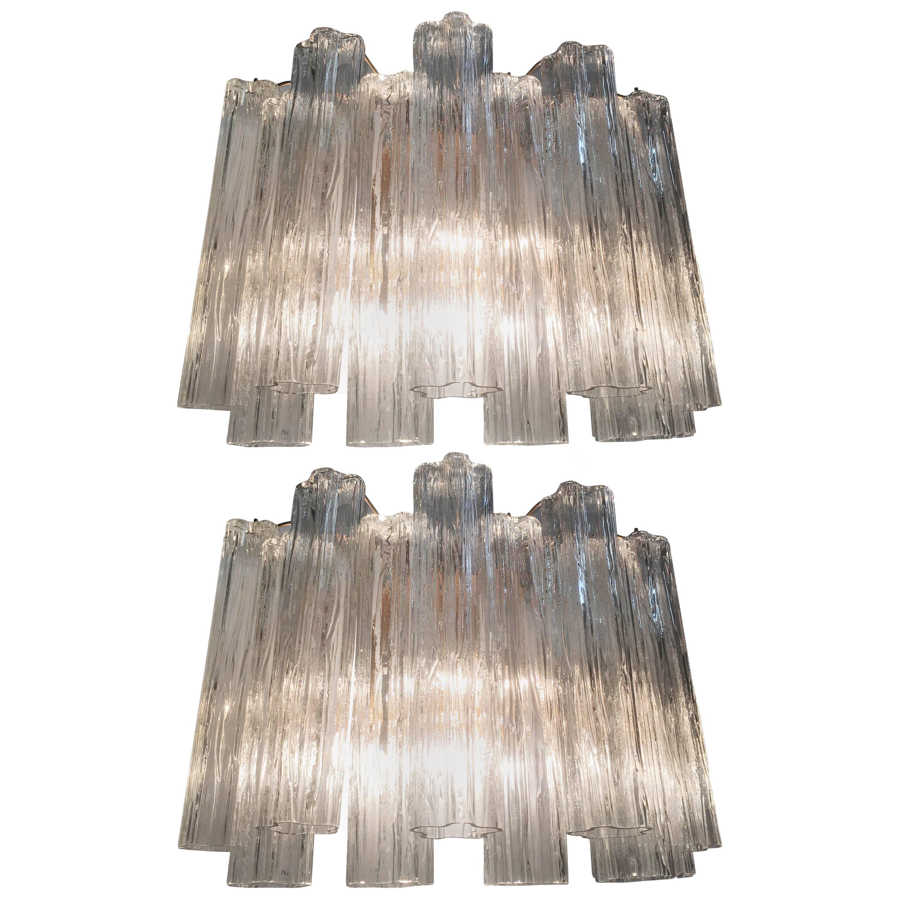 Pair of Venini Tronchi Sconces by Toni Zuccheri, 1970s For Sale