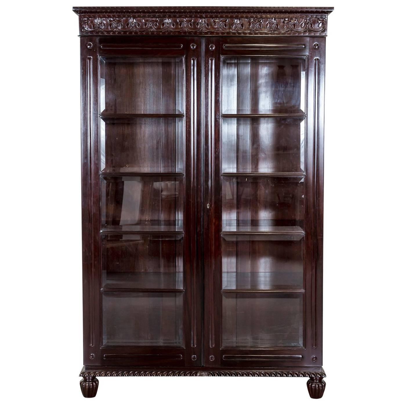 Antique Anglo-Indian or British Colonial Rosewood Library Bookcase For Sale