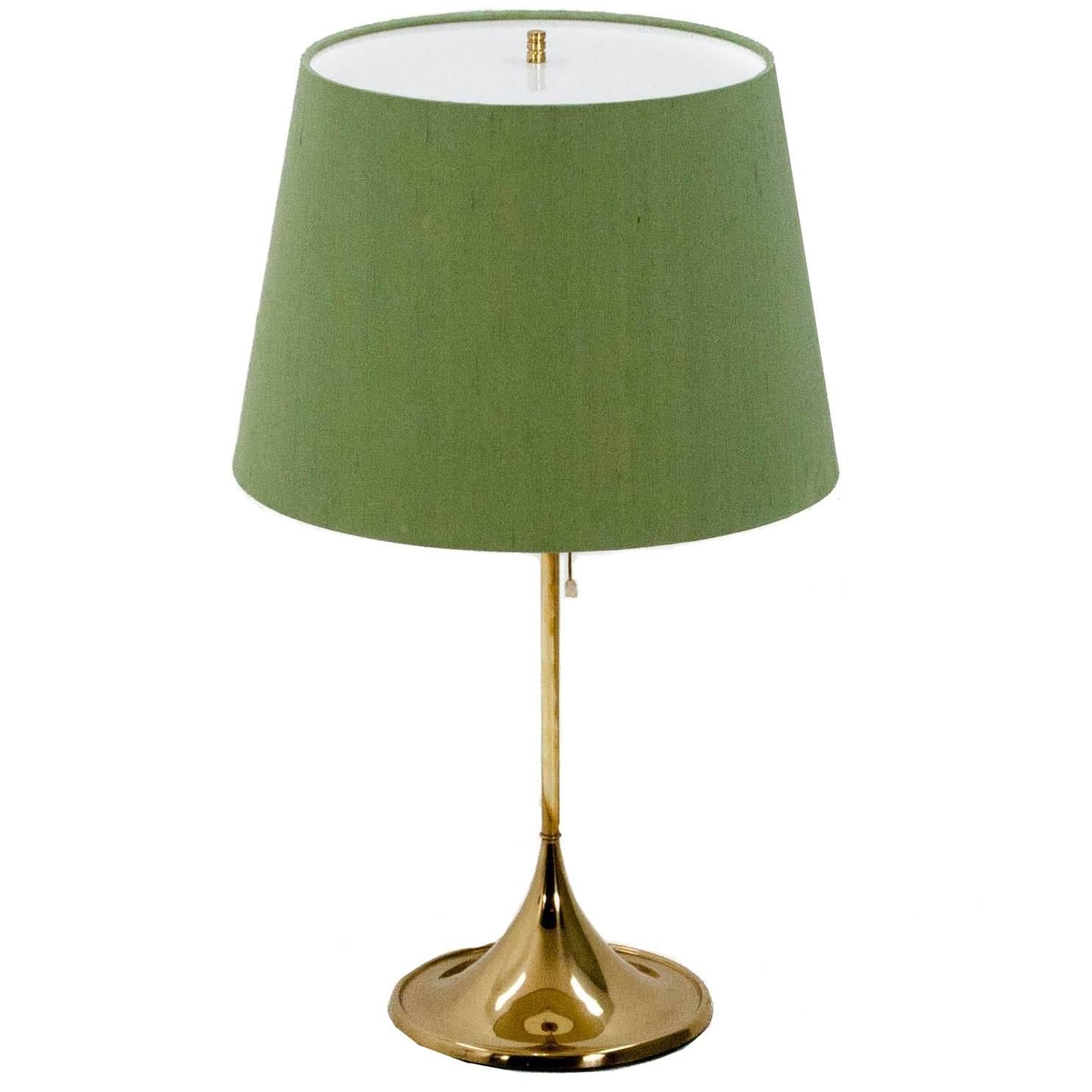 Bergbom B-024 Table Lamp with Green Shade, 1960s