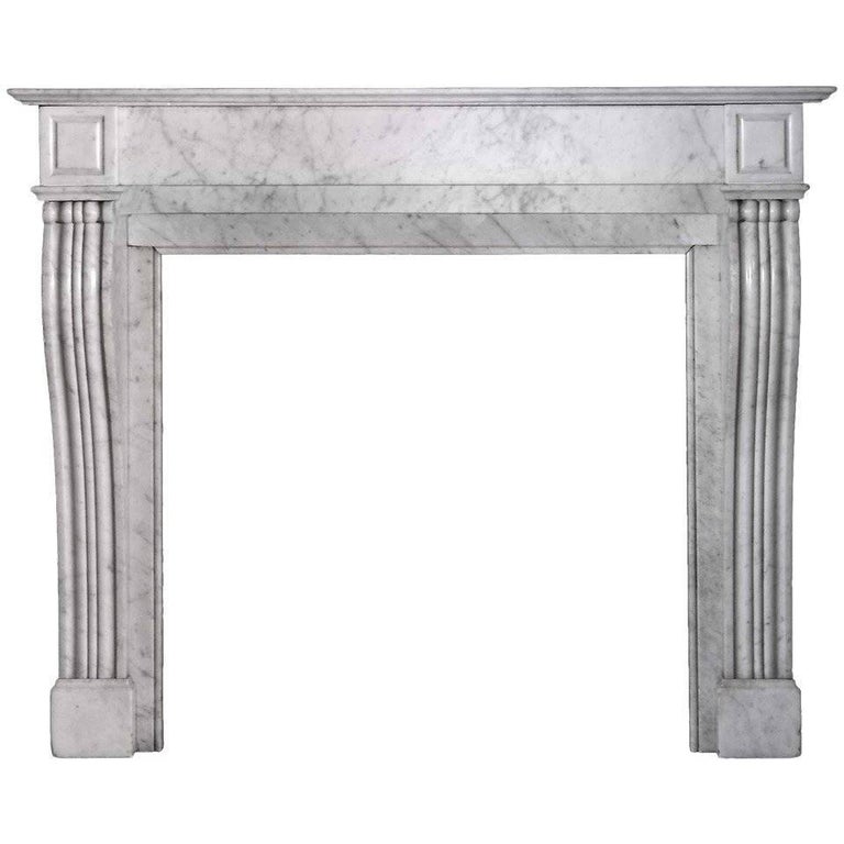 Louis XVI–style Carrara marble mantel, 19th century