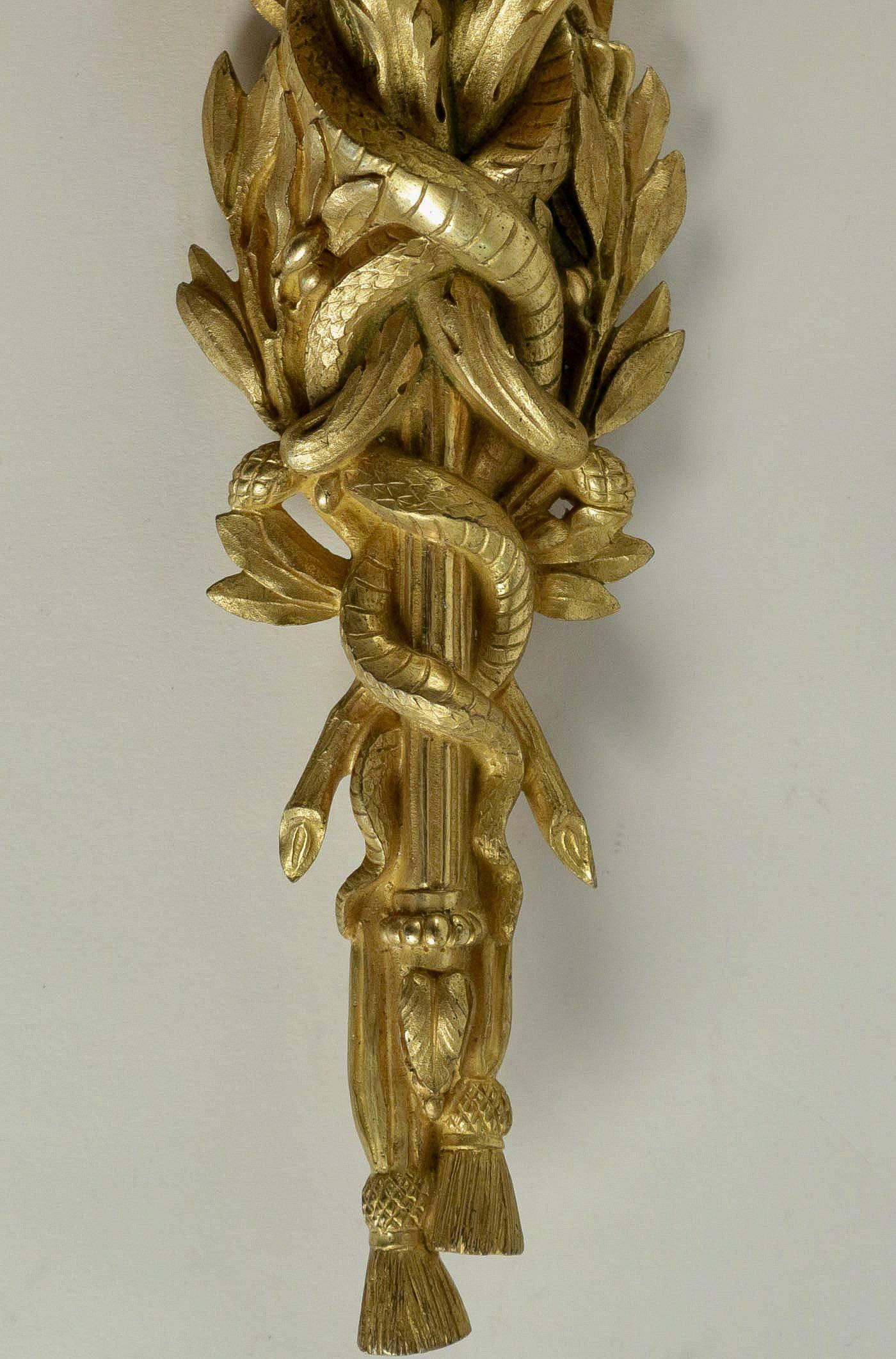French Louis XVI Style Gilt Bronze Sconces, Mid-19th Century Circa 1850 2