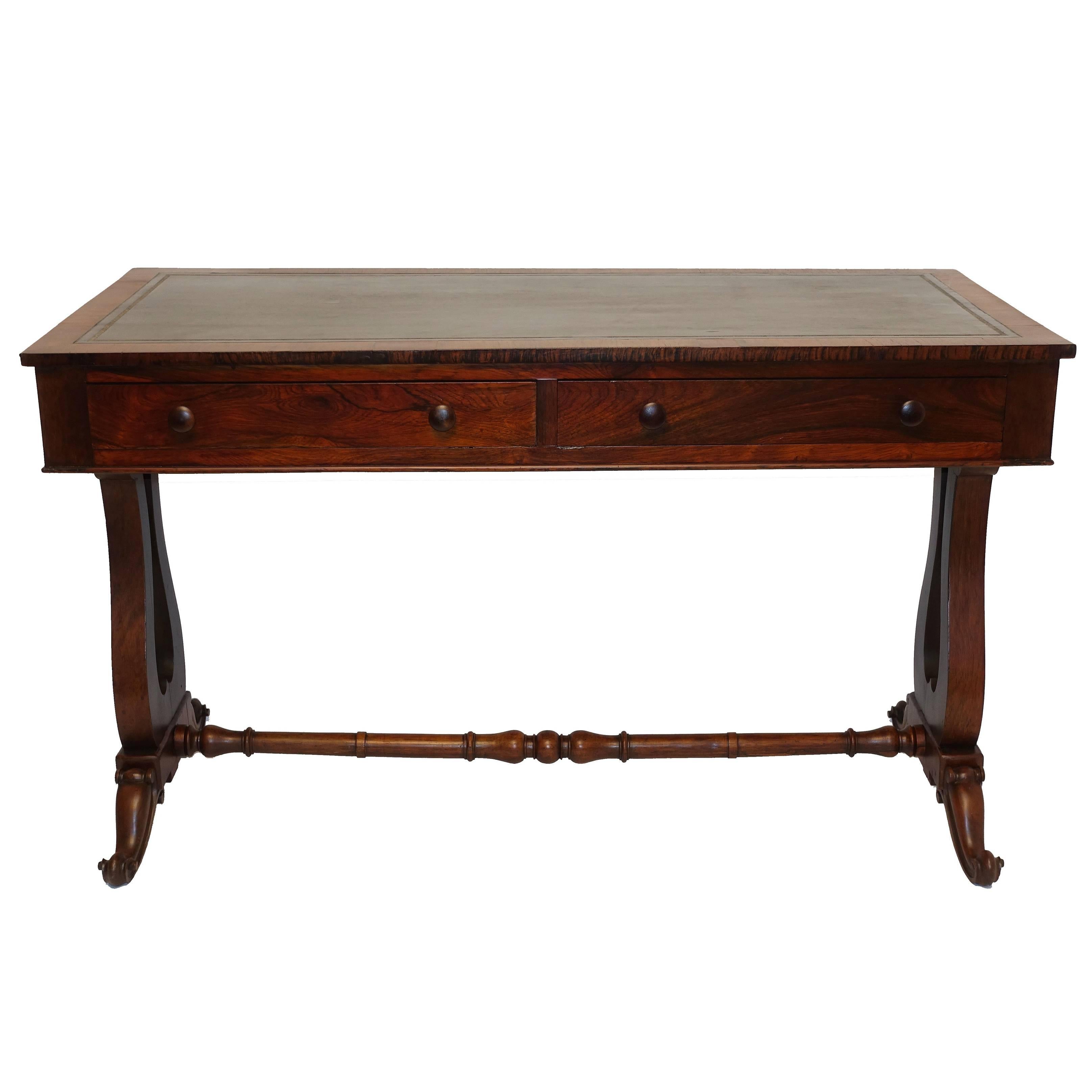 Regency Rosewood Sofa Table or Gentleman's Desk, English 19th Century