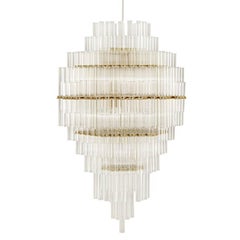 Blass Chandelier Designed by Studio Drift for Ceccotti in Brass and Glass