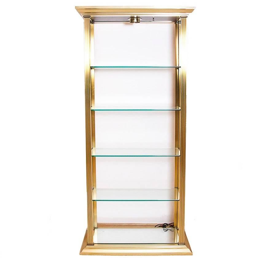 Neoclassical Brass and Glass Etagere For Sale