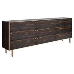 Ingemar Cabinet - Long (or Dresser or Sideboard or Buffet) in Ebony and Bronze