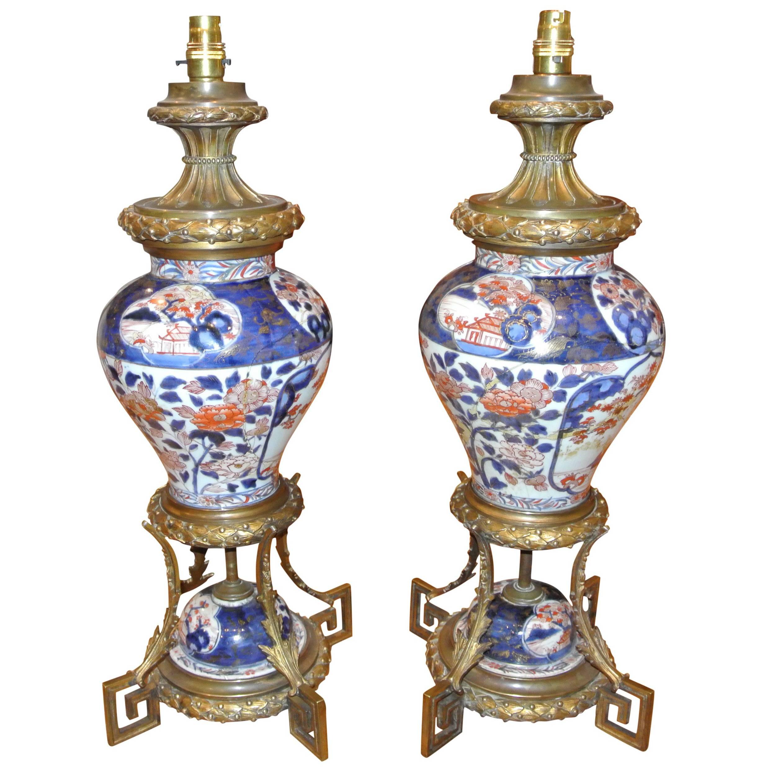 Pair of 18th Century Imari Vase Lamps at 1stDibs