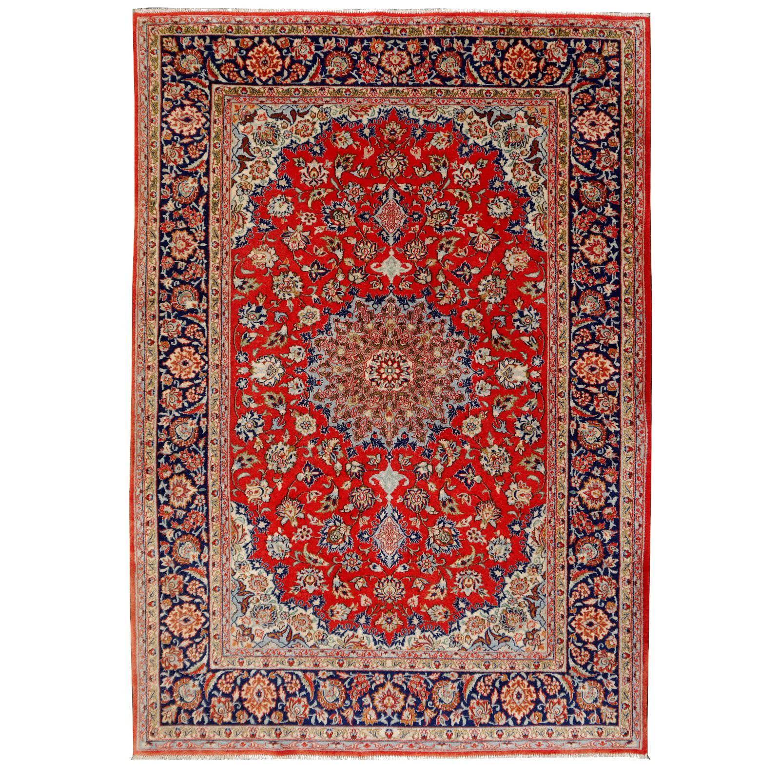 Isfahan Persian Wool and Silk Rug