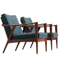 Danish Reclining Upholstered Easy Chairs, 1950s