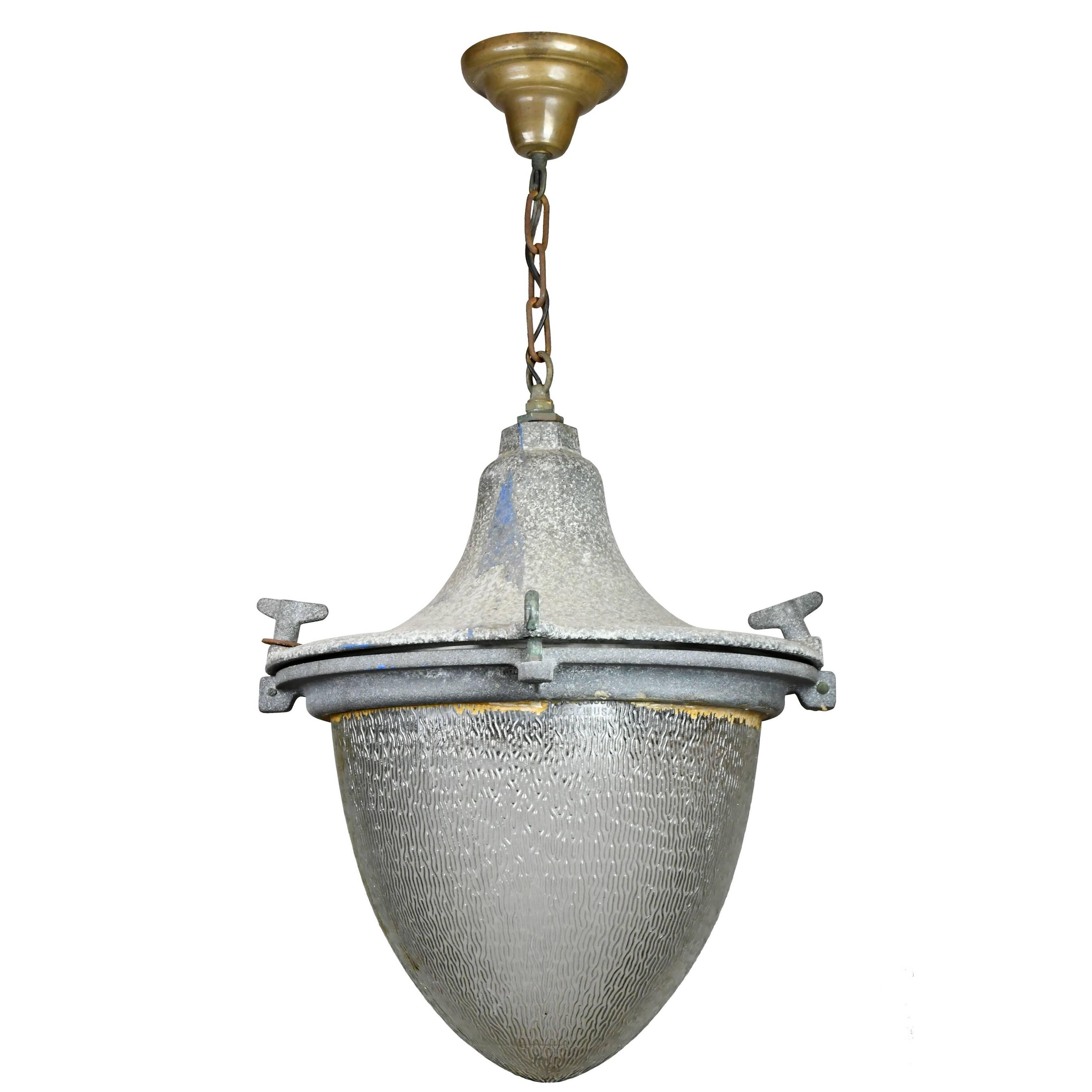 General Electric Exterior Aluminum Pendant with Textured Glass