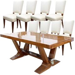 Extravagant Dining Table with Eight Assorted Chairs. France, circa 1930 5