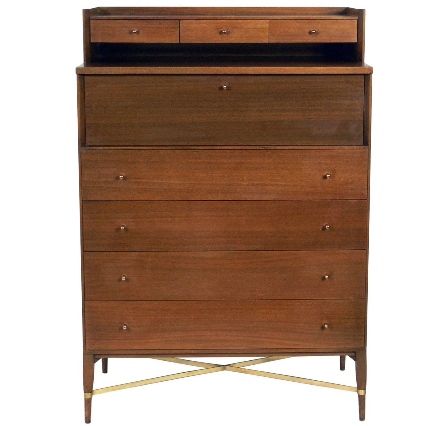 Tall Chest of Drawers by Paul McCobb with Integrated Jewelry Chest