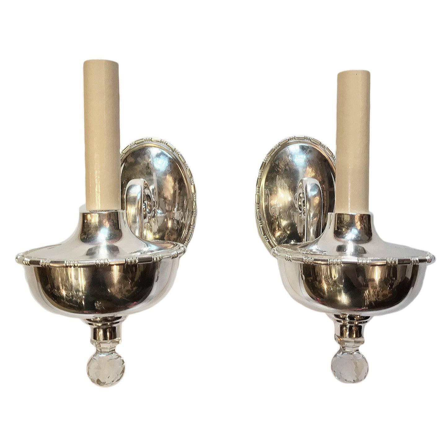 Set of Four Silver Plated Sconces