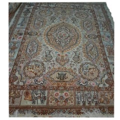 Fahouri Zir Khaki, Designer Fahouri, Persian Tabriz Silk and Wool Rug