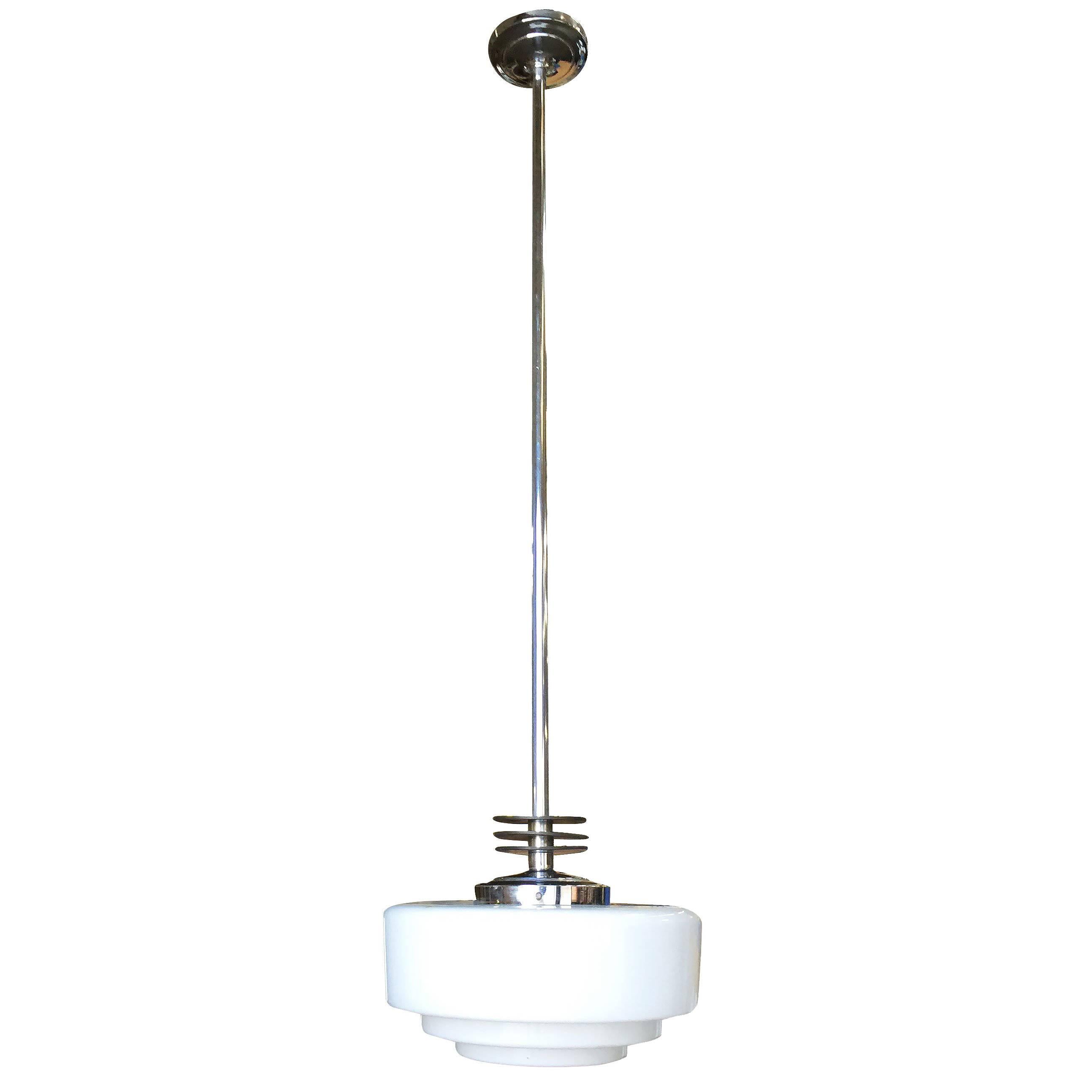 Streamline Ceiling Pendant with Hand-Painted Stepped Cake Globe