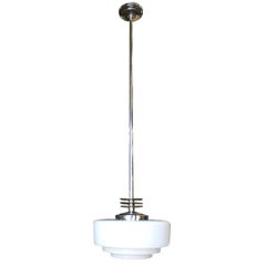 Streamline Ceiling Pendant with Hand-Painted Stepped Cake Globe