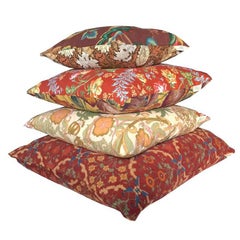 Orange Floral Earth Colours Bohemian Regency Heritage Vintage Cushion Collection