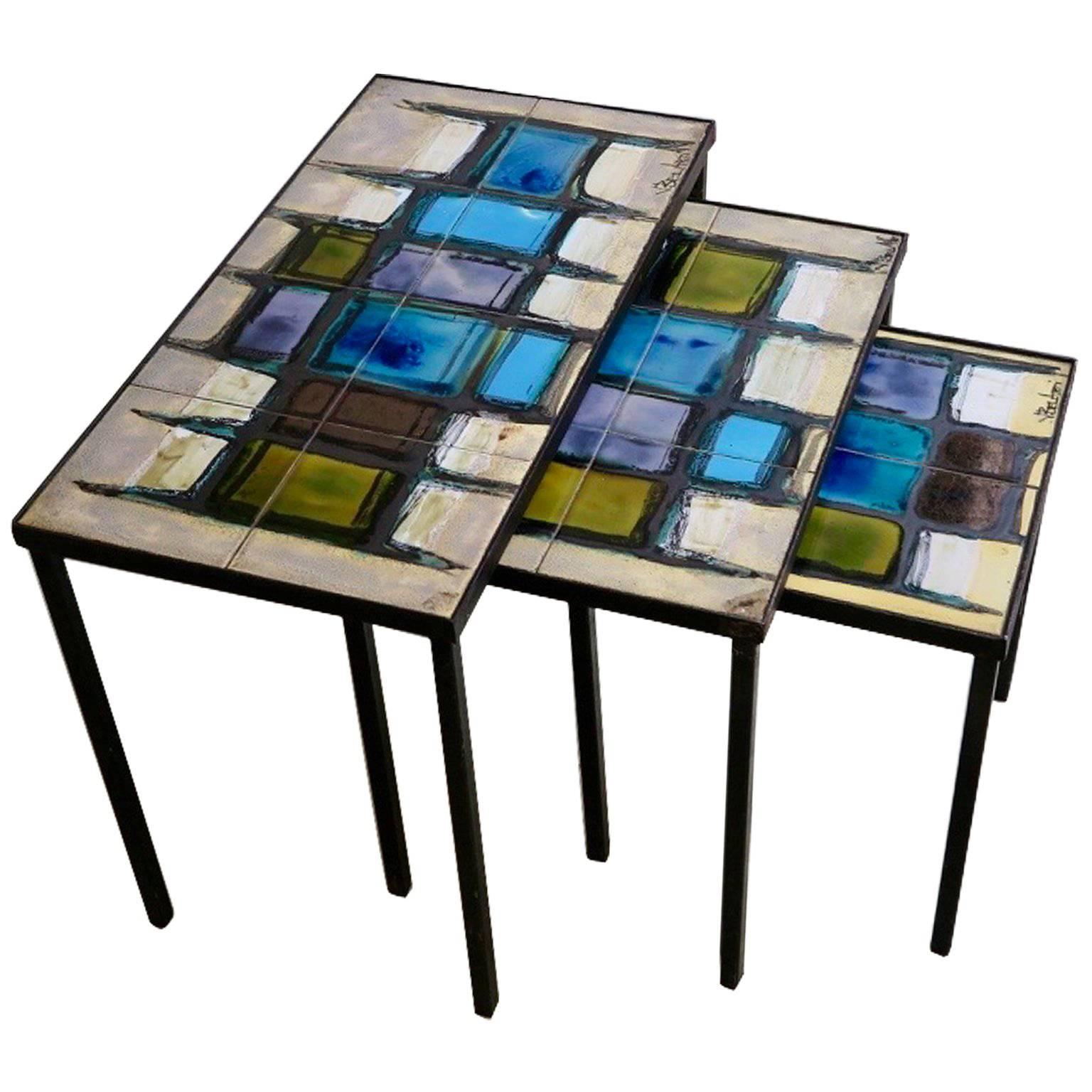 Belarti Nest of Tables in Ceramic For Sale