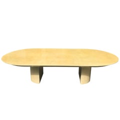 Large Lacquered Goatskin Table by Karl Springer