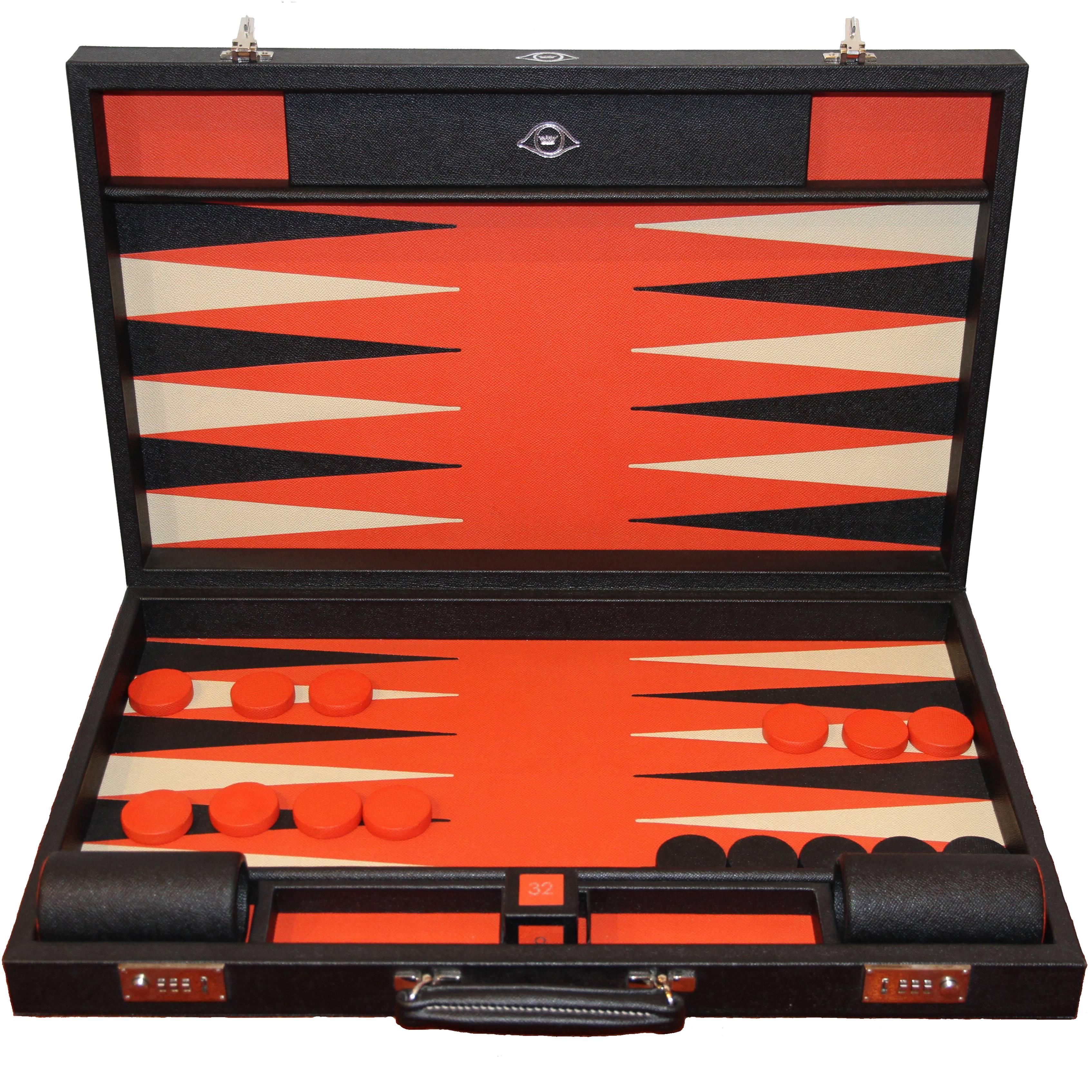 Geoffrey Parker Custom-Leather Backgammon Set