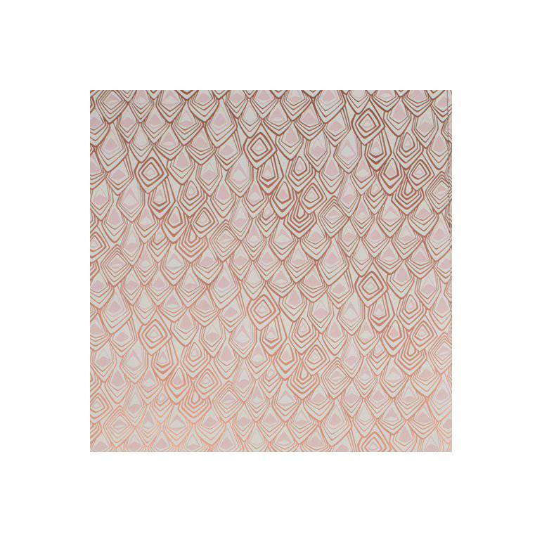 Papier peint sérigraphié Boho Diamond en cuivre métallique, Blush on Snow (bleu sur neige)