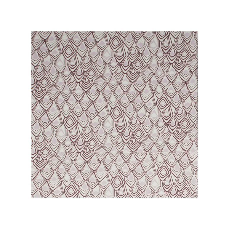 Boho Diamond Screen Printed Wallpaper in Mauve and Clay on Snow For Sale