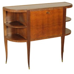 Bar Cabinet Mahogany Veneer Brass Metal Tips Vintage, Italy, 1950s Bar Cabinet Mahogany Veneer Brass Metal Tips Vintage, Italy, 1950s