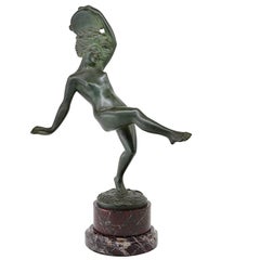 Robert Bousquet French Art Deco Bronze Dancer Sculpture, 1925