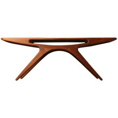 1950s Johannes Andersen "The Smile" Coffee Table in Teak by CFC Silkeborg