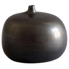Georges Jouve, Black "Pomme" Vase, circa 1960