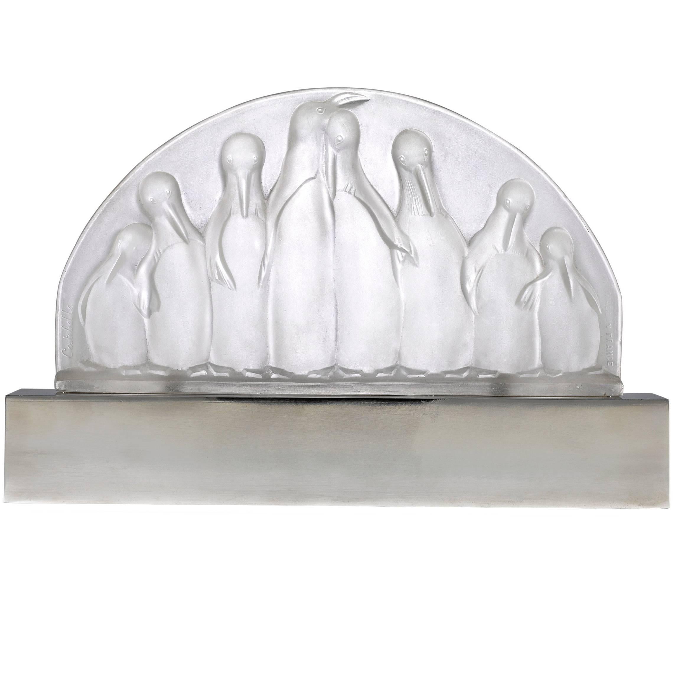 Art Deco Glass Penguin Lamp by Costebelle