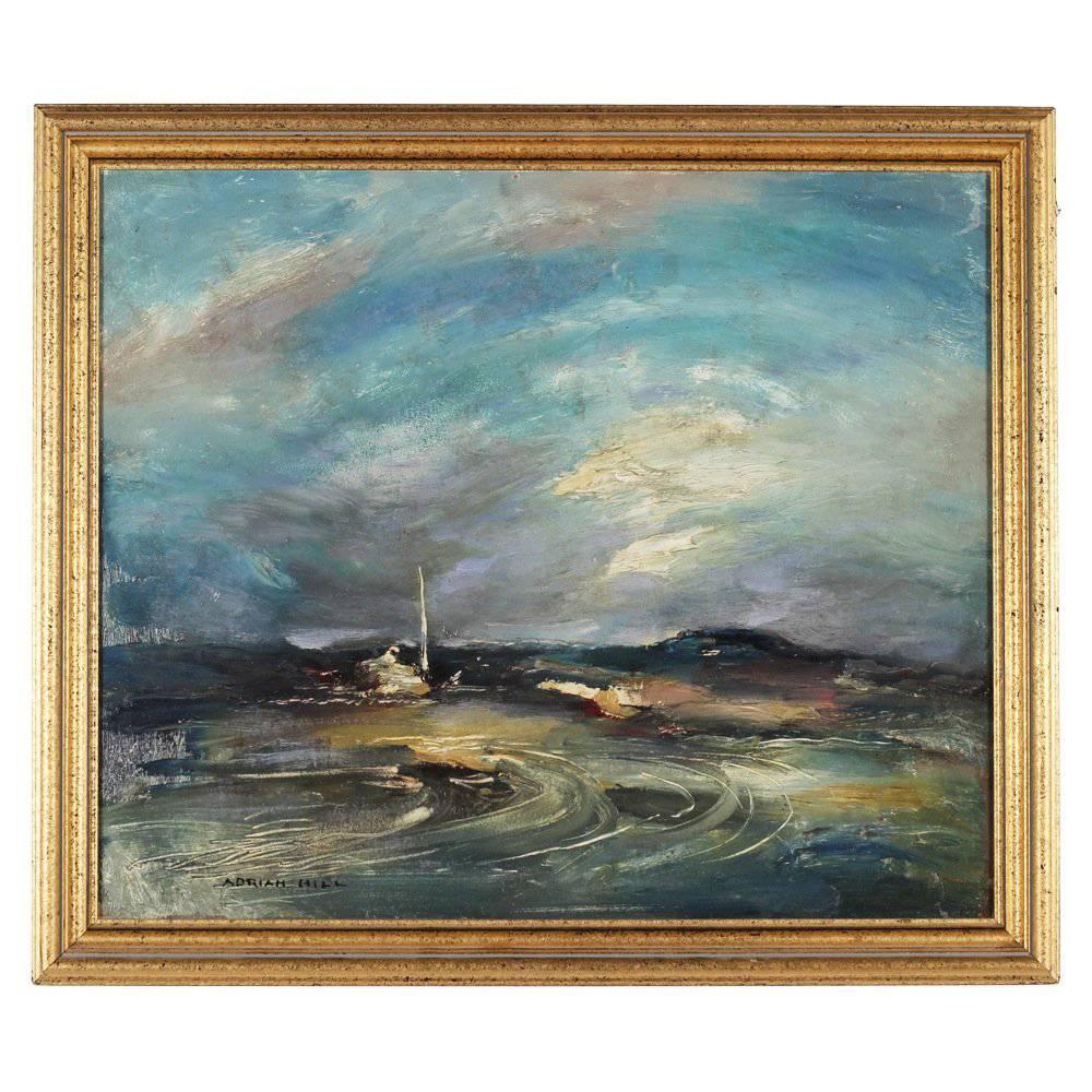 Oil Painting entitled Retreating Storm by Adrian Keith Graham Hill For Sale