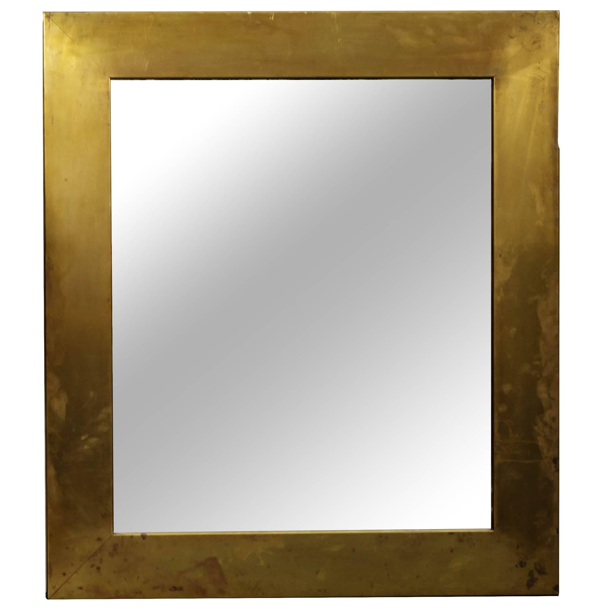 Patinated Brass Mirror 