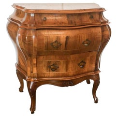 Italian Olivewood Bombe Commode or Chest, Early 20th Century