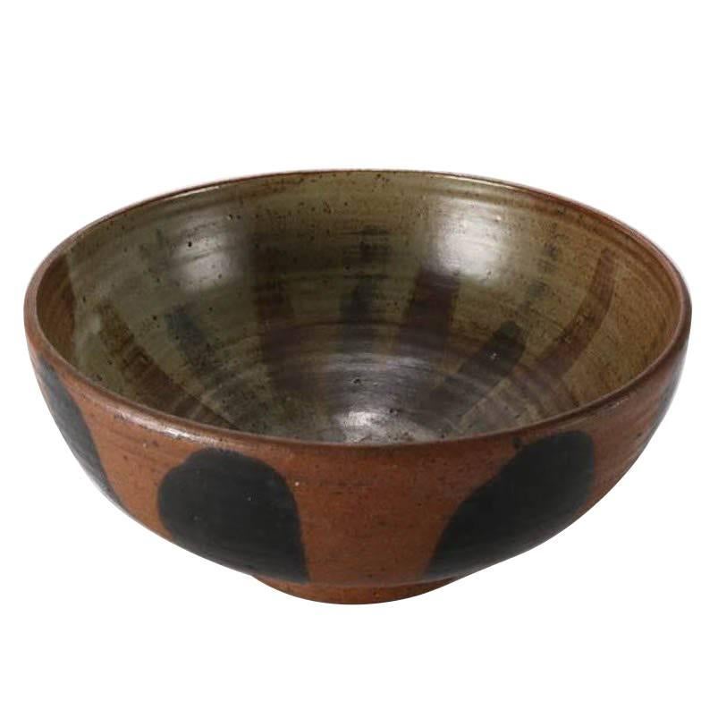 Mid-Century Modern Hand-Thrown Studio Pottery Center Bowl