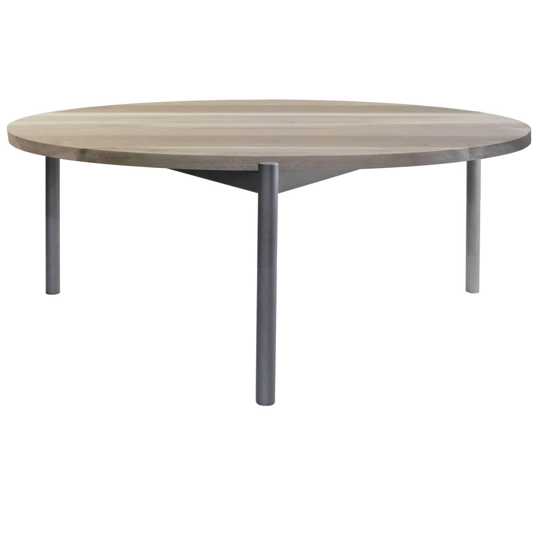 Mix Contemporary Cocktail Table with Wood Top For Sale