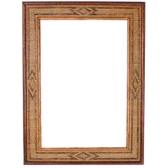 Midcentury Faux Finished Bamboo Rectangular Mirror