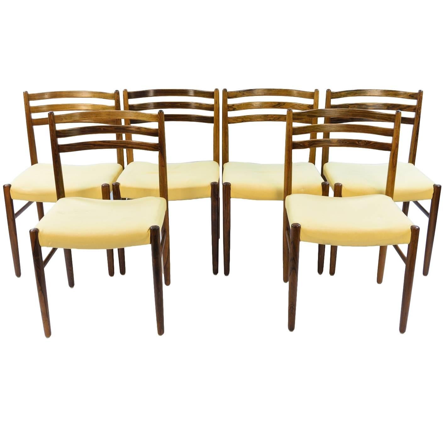 Six Danish Midcentury Rosewood Dining Chairs